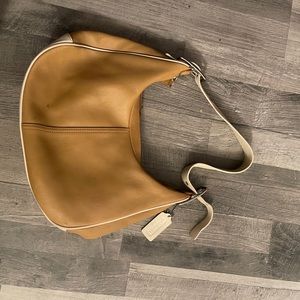 tan and cream coach purse